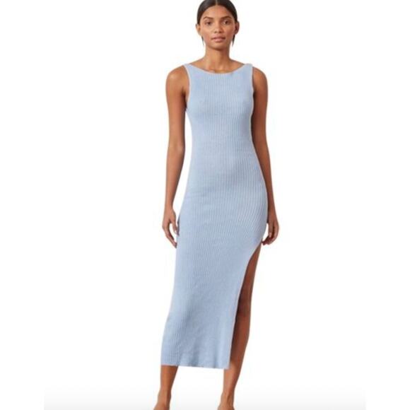 Bec + Bridge Blue Riviera Knit Cutout Midi Dress Sz 6 - coffeafoods.com
